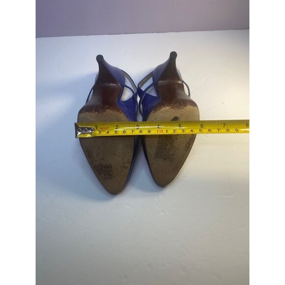 Vintage Royal Blue Strappy Heels Rosina Ferragamo Schiavone - Size 4  Fun & Fab - Picture 14 of 15